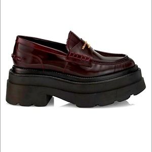 NIB Alexander Wang Carter Leather Platform Loafers, color Oxblood, 40 (10)